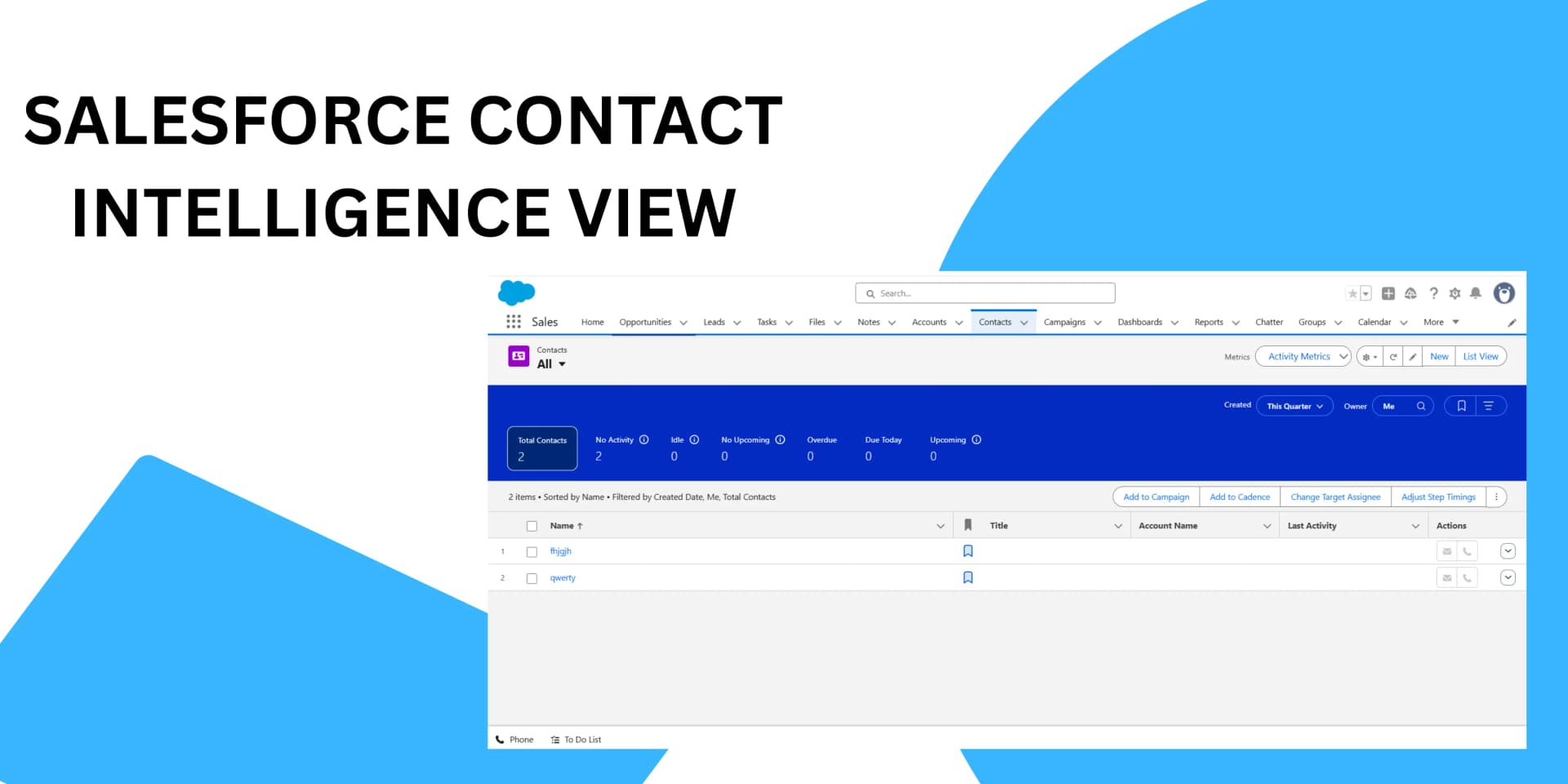 Salesforce Contact Intelligence View See, Act, and Engage Faster