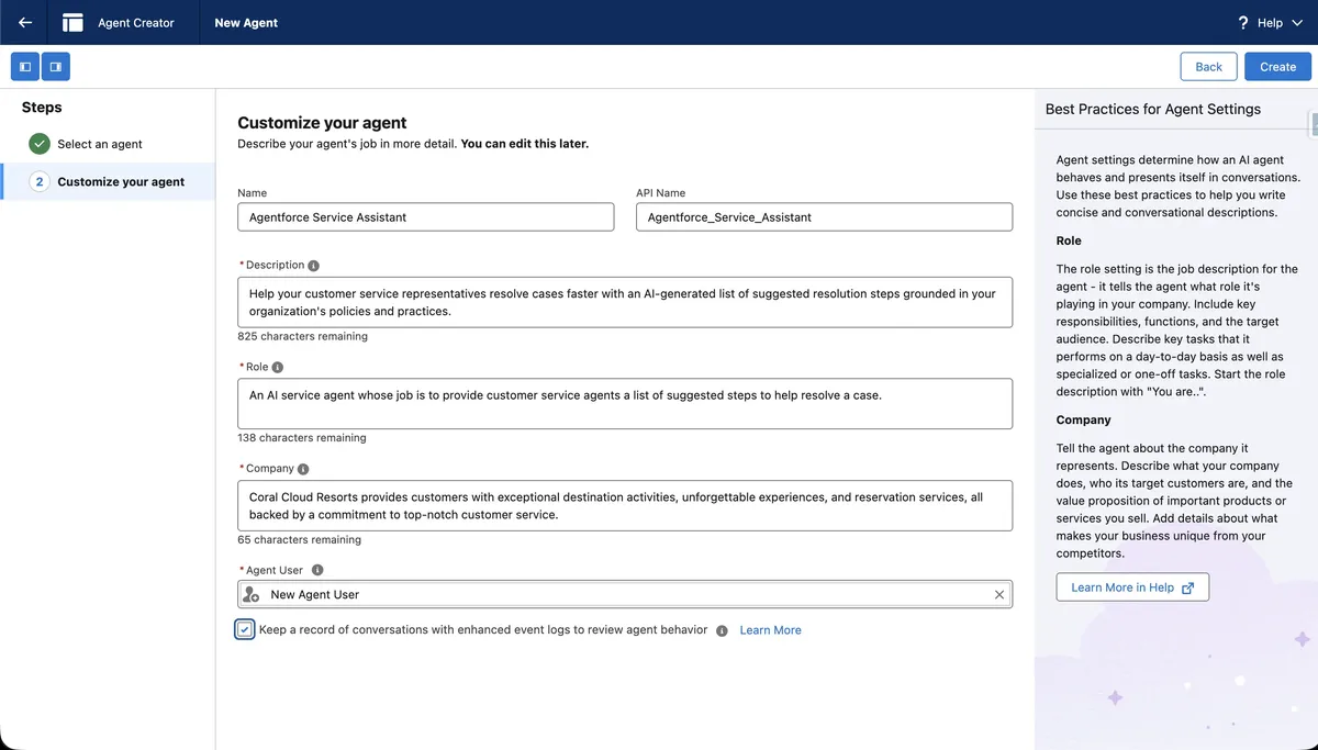 Provide Name and Description