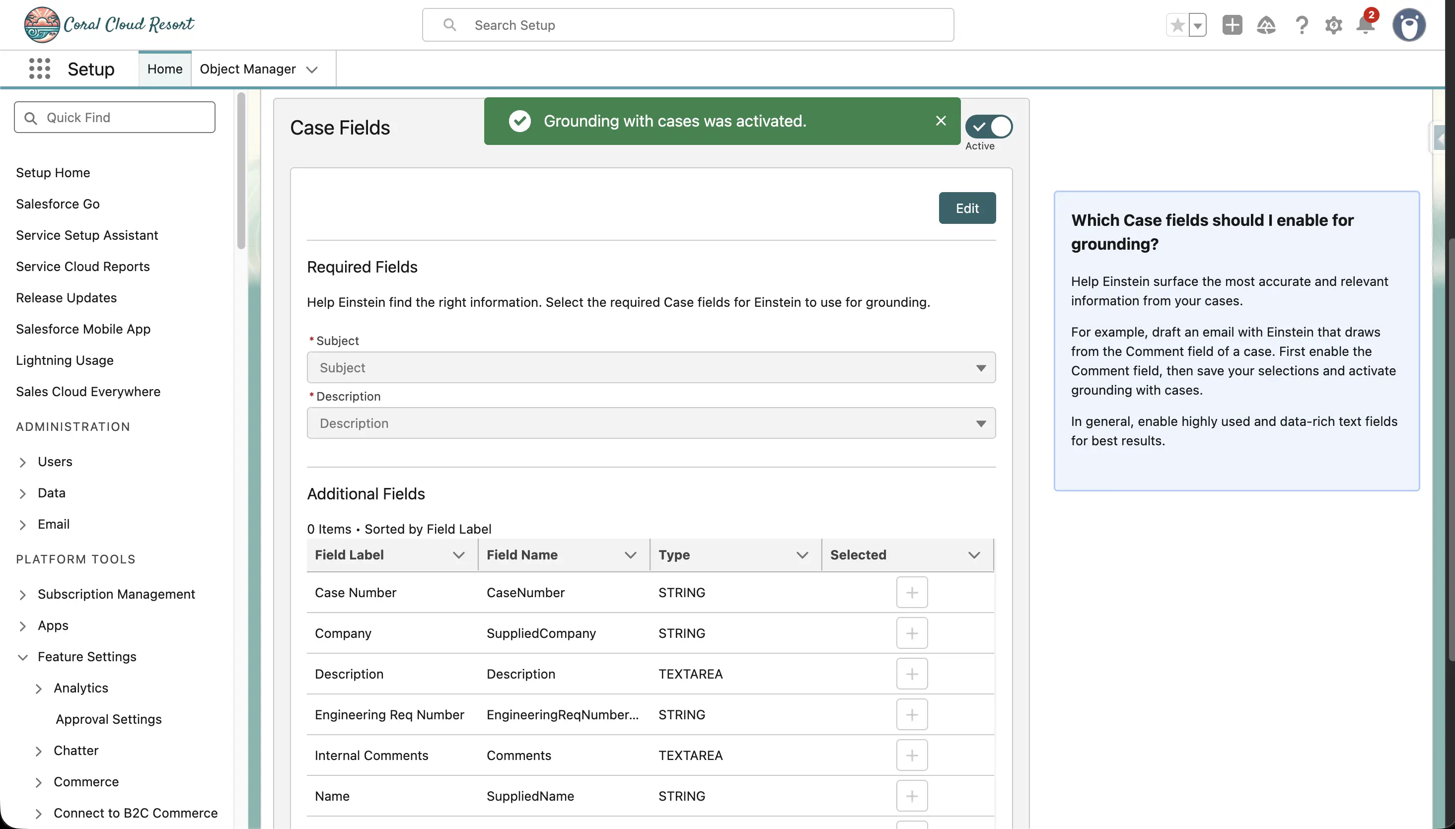 Turn on Service AI Grounding